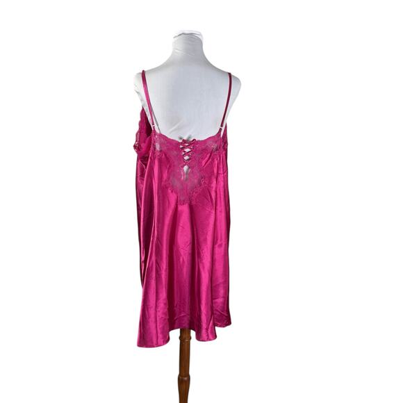 Vintage Y2K Pink Frederick's of Hollywood Slip Chemise Lingerie 2X - Picture 6 of 6